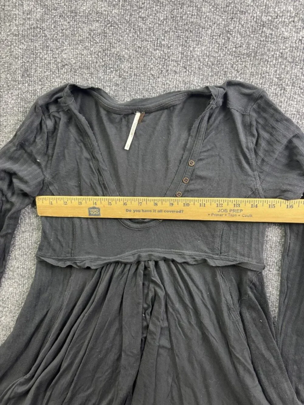 Free People Dress Womens Small Gray Scoop Neck Fit & Flare Long Sleeve Tunic - Picture 3 of 7